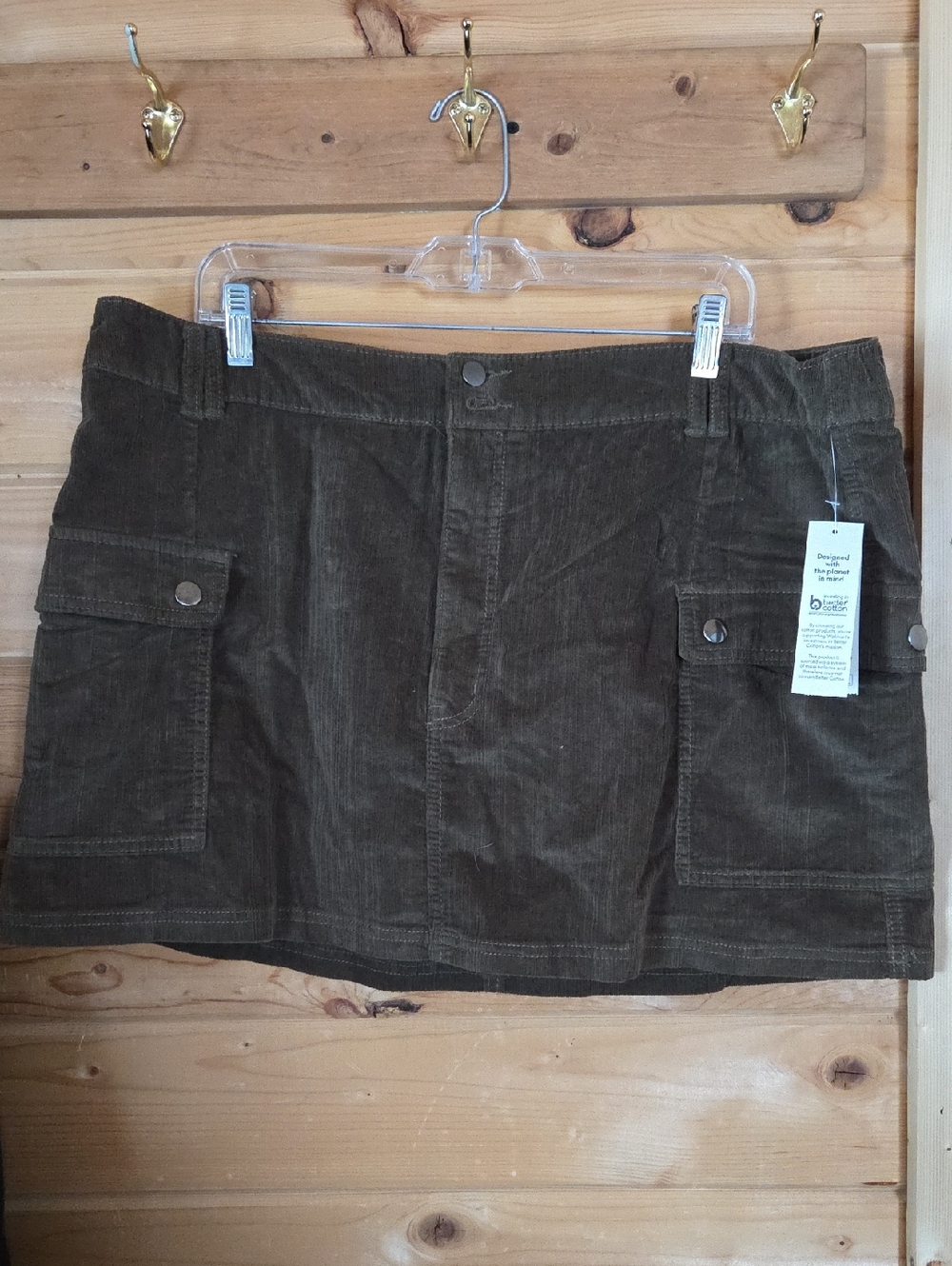 Corduroy Cargo Mini Skirt